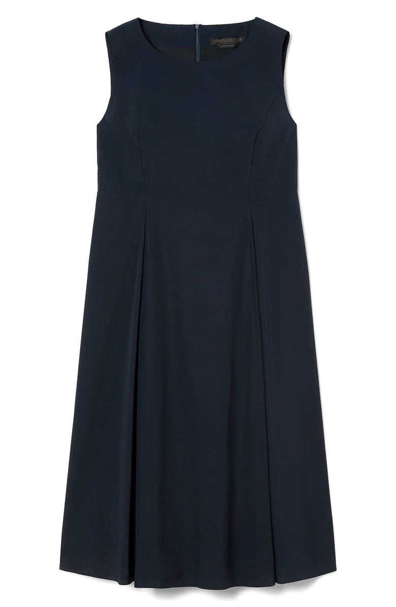 Marina Rinaldi Zimino Sleeveless Stretch Cotton Midi Dress, Alternate, color, Midnight Blue