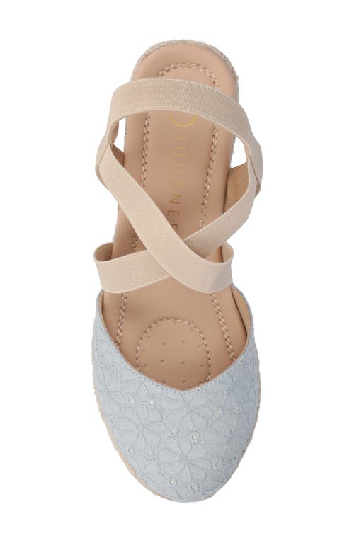 Journee Collection Women's Ashlee Espadrille Platform Wedge Sandals In Blue