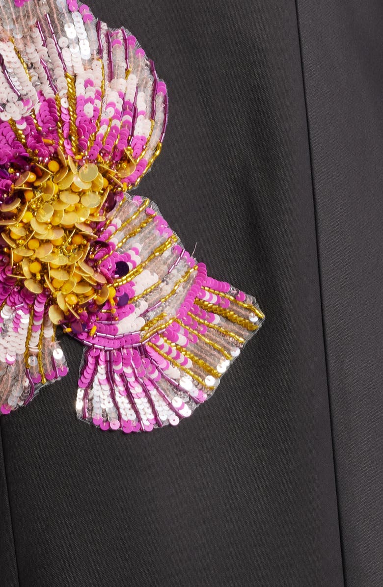 Acler Eastonhill Sequin Bloom Crepe Maxi Dress, Alternate, color, Black