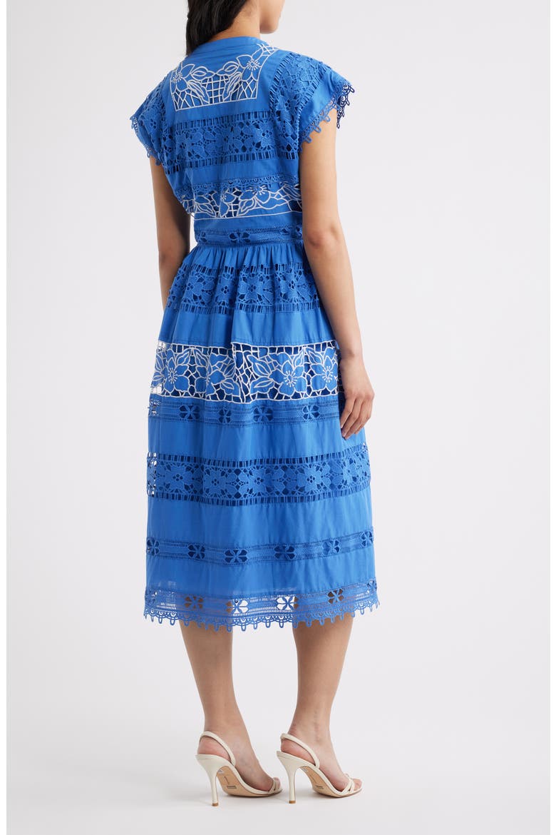 The Ava Eyelet Midi Dress, Alternate, color, SEAPORT BLUE