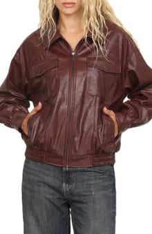 Oversized Faux Leather Jacket