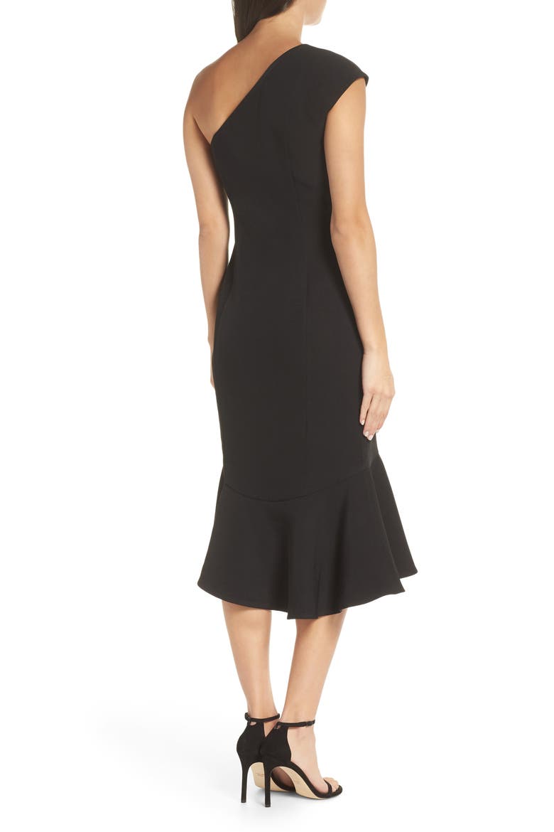 Mirrors One-Shoulder Asymmetrical Dress, Alternate, color, BLACK