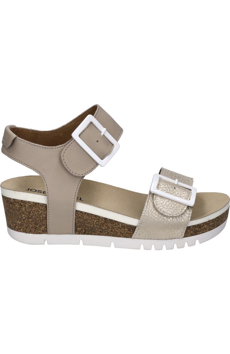 Josef Seibel Quinn 02 Wedge Sandal, Alternate, color, Creme