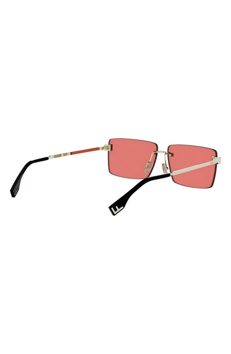 Fendi Sky Rimless Rectangular Sunglasses, Alternate, color, Gold / Bordeaux