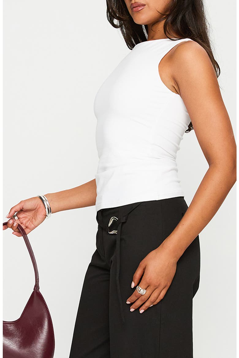 Lose Your Number Ruched Sleeveless Top, Alternate, color, WHITE