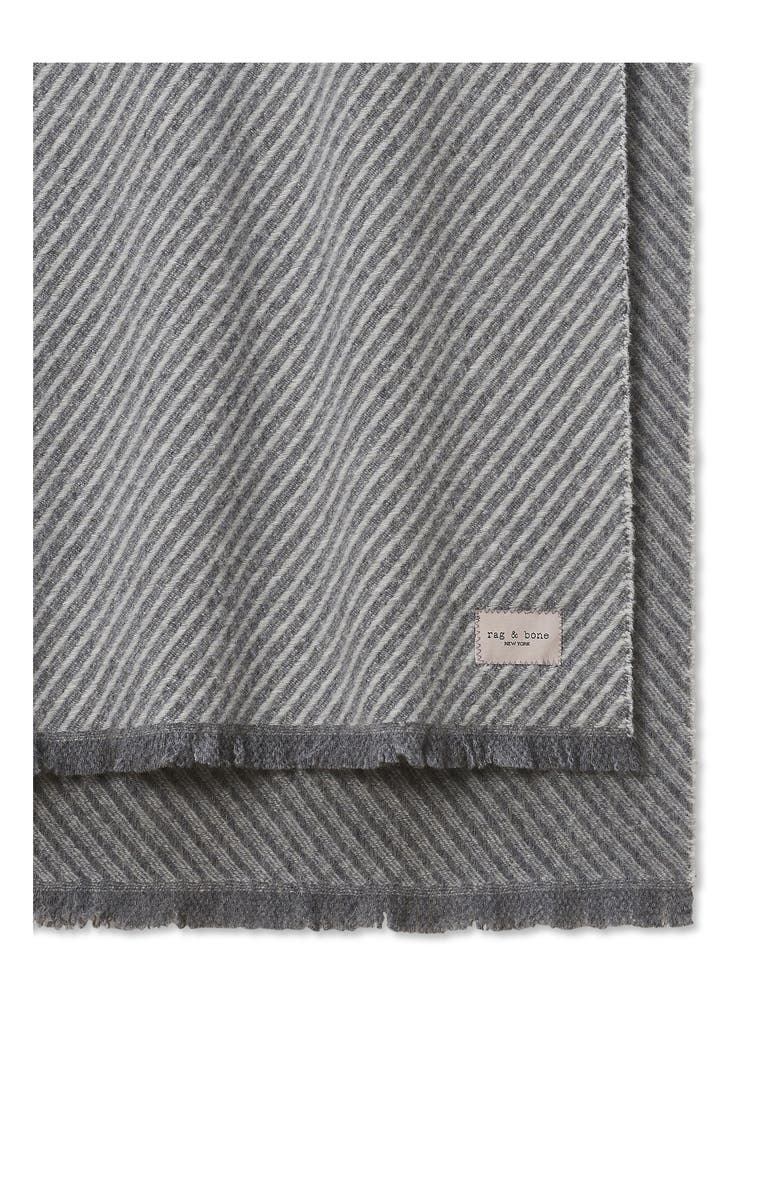 rag & bone Joni Stripe Wool Scarf, Alternate, color, Mdgreygrg