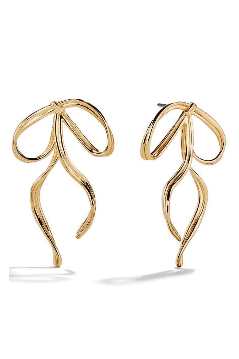 Louisa Bow Stud Earrings, Main, color, GOLD