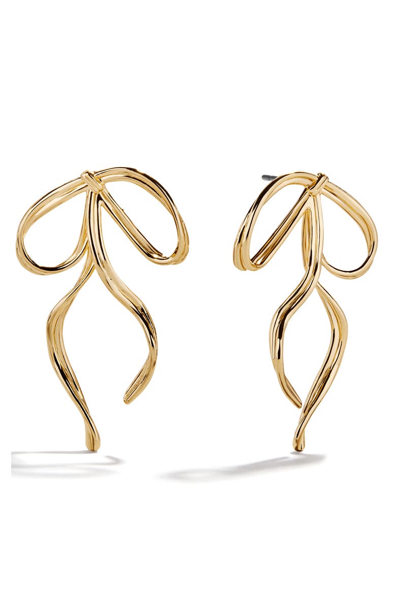 BaubleBar Louisa Bow Stud Earrings, Main, color, Gold