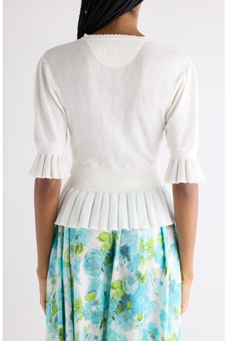 Ruffle Prim Pointelle Crop Wool Sweater, Alternate, color, ICONIC MILK