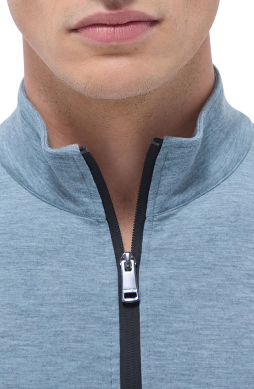 Bugatchi Quarter Zip Performance Pullover In Shark