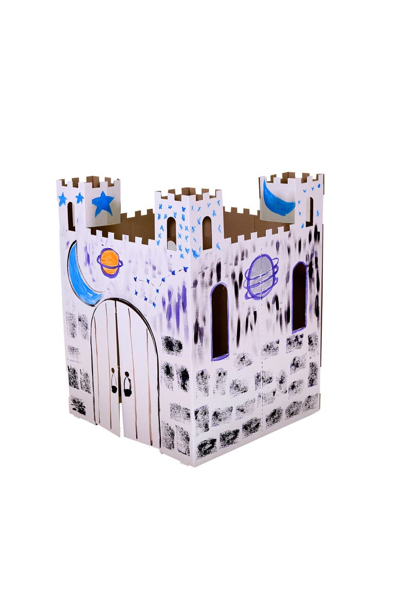 Easy Playhouse Blank Cardboard Castle, Alternate, color, Multicolored