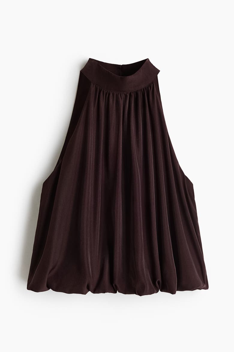 Bubble-hem Top, Alternate, color, Dark brown