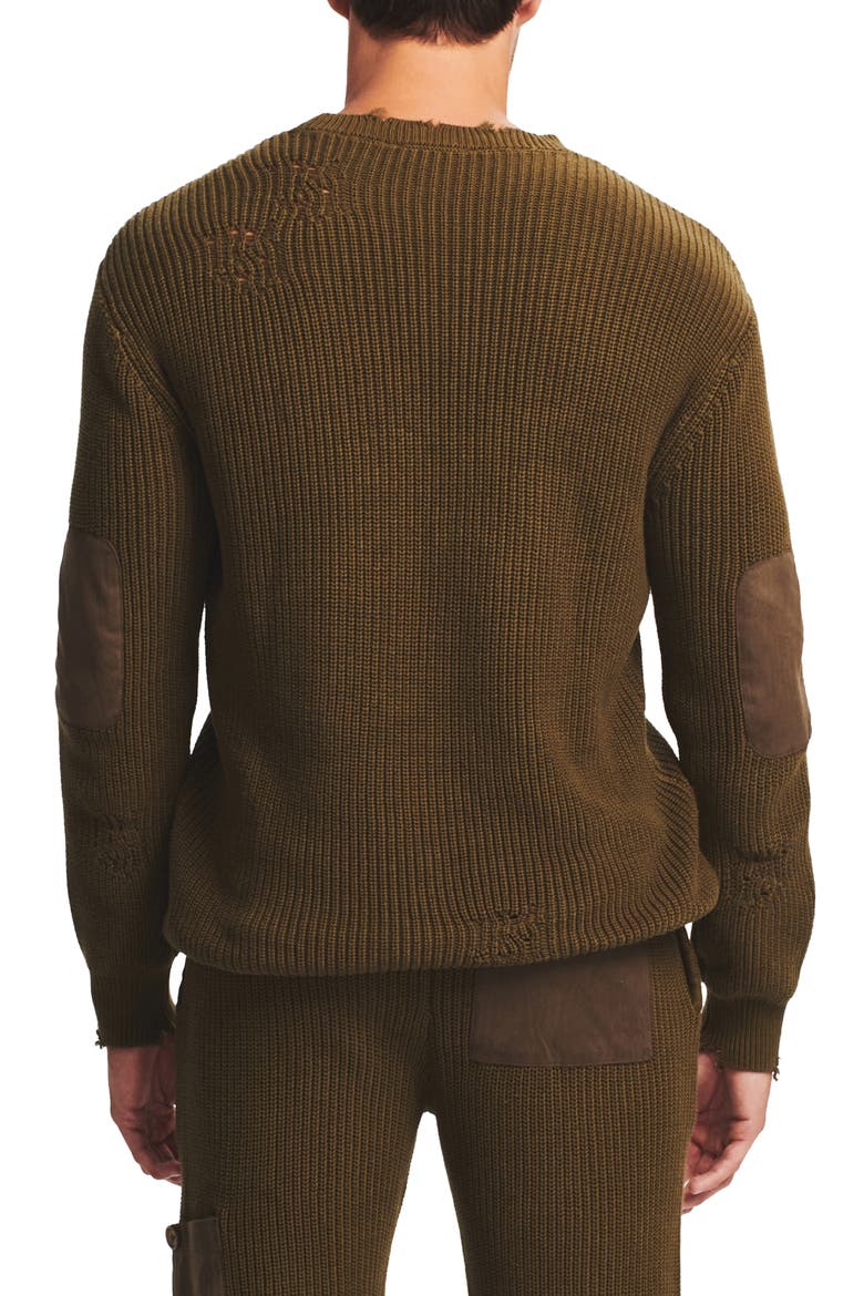 Devin Oversize Distressed Pocket Crewneck Sweater, Alternate, color, FORT GREENE