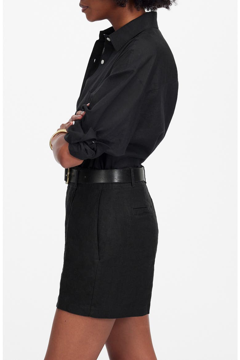 Linen Trouser Shorts, Alternate, color, JET BLACK