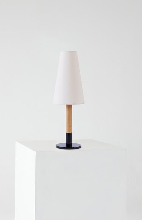 Arthur 18" LED Table Lamp with Wood Accent and Classic Silhouette, Bulb Included