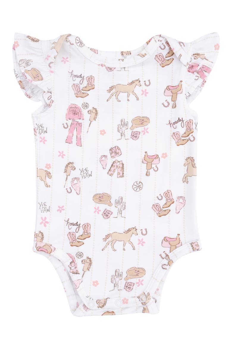 Cowgirl Nursery Print Bodysuit, Main, color, IVORY
