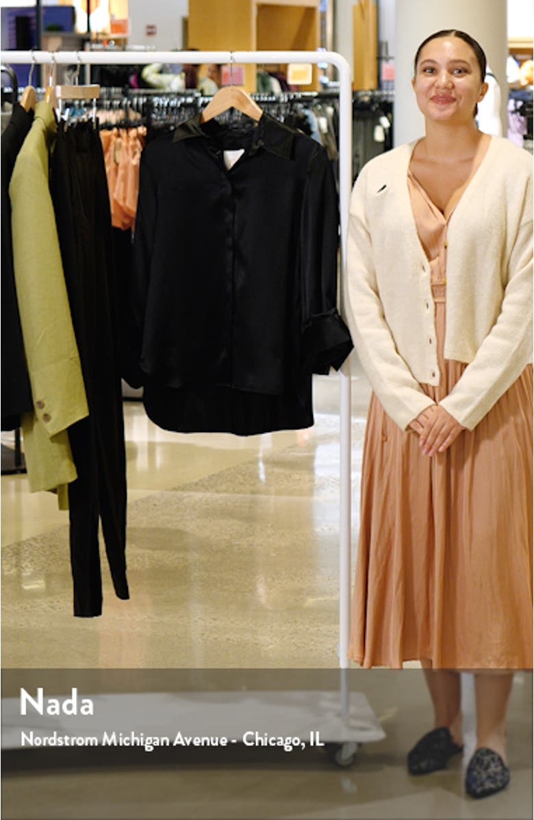 The Boyfriend Silk Satin Button-Up Shirt, sales video thumbnail