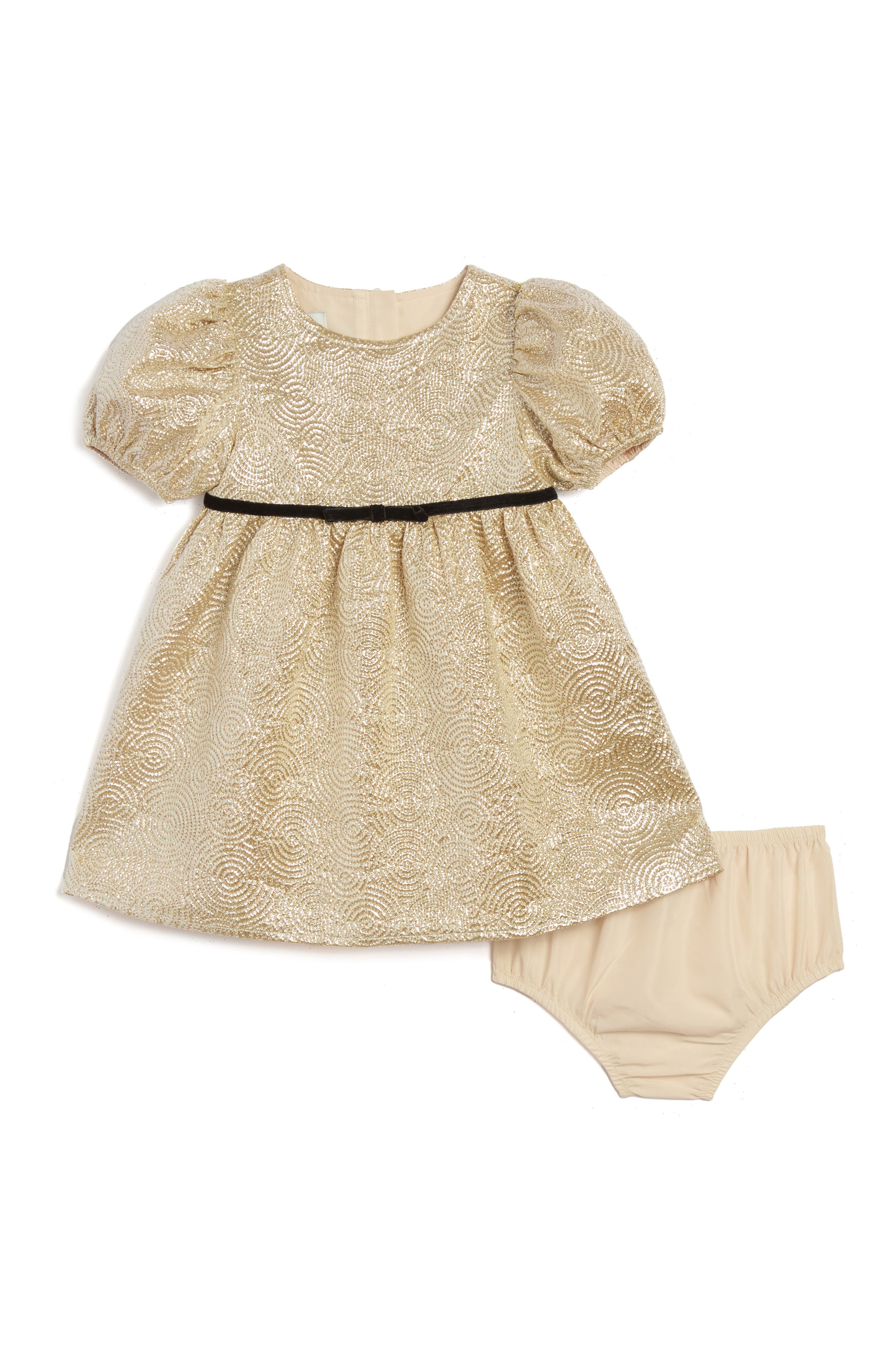 Pippa & Julie Jill Puff Sleeve Jacquard Party Dress