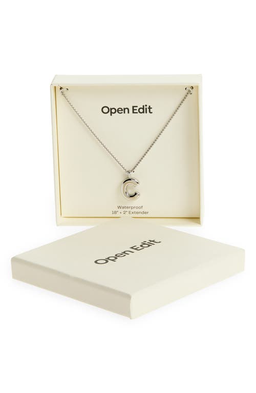 Open Edit Waterproof Bubble Initial Pendant Necklace