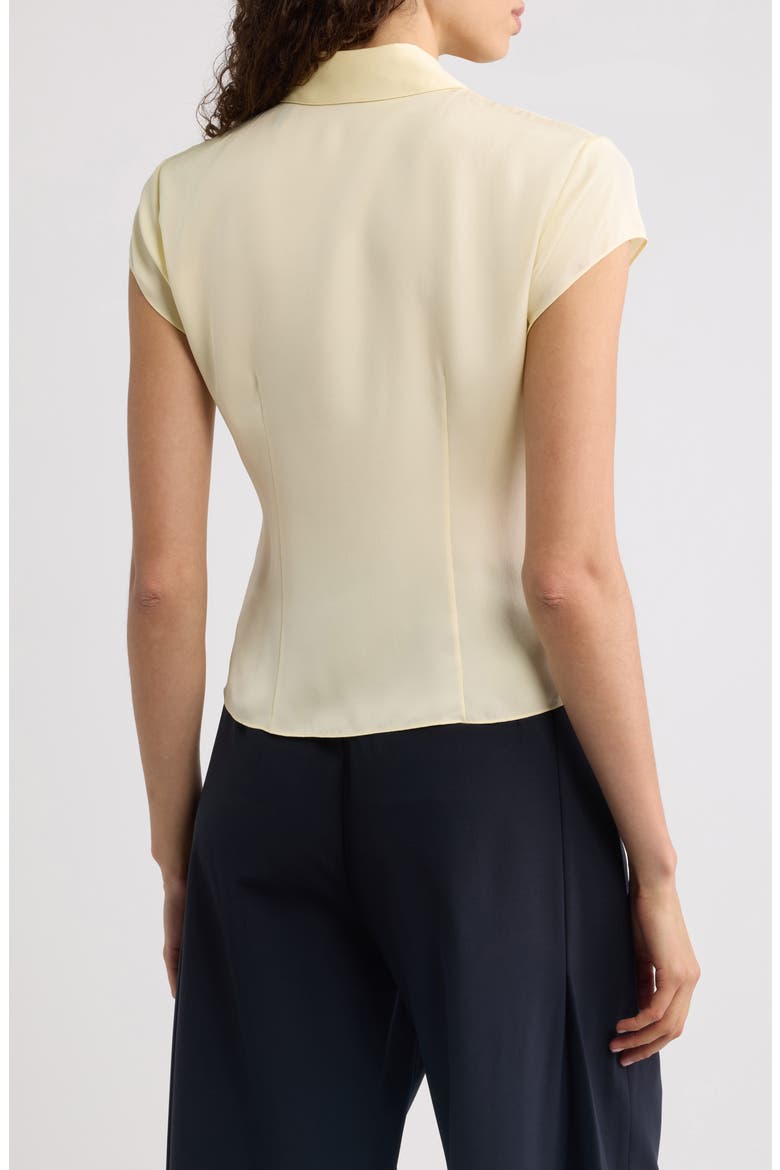 Cap Sleeve Silk Shirt, Alternate, color, SUNBEAM - K2D