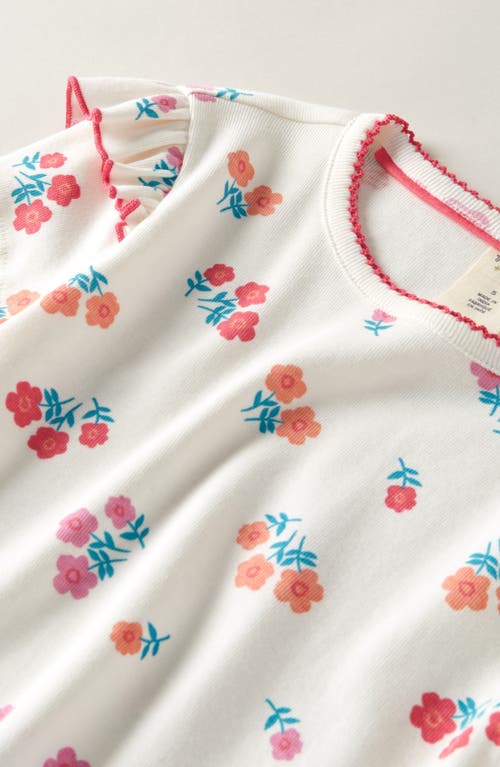 Tucker + Tate Kids' Print Ruffle Sleeve Cotton T-shirt In White