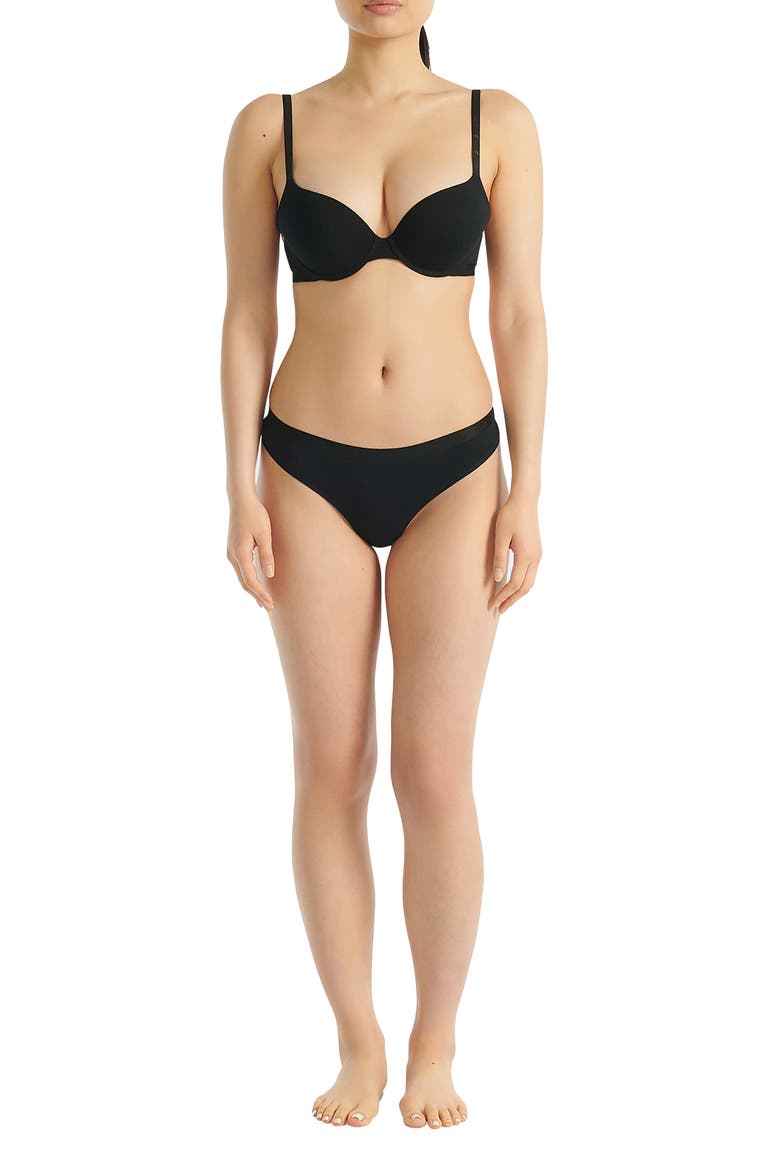 Set of 3 Low Rise Thongs, Alternate, color, BLACK