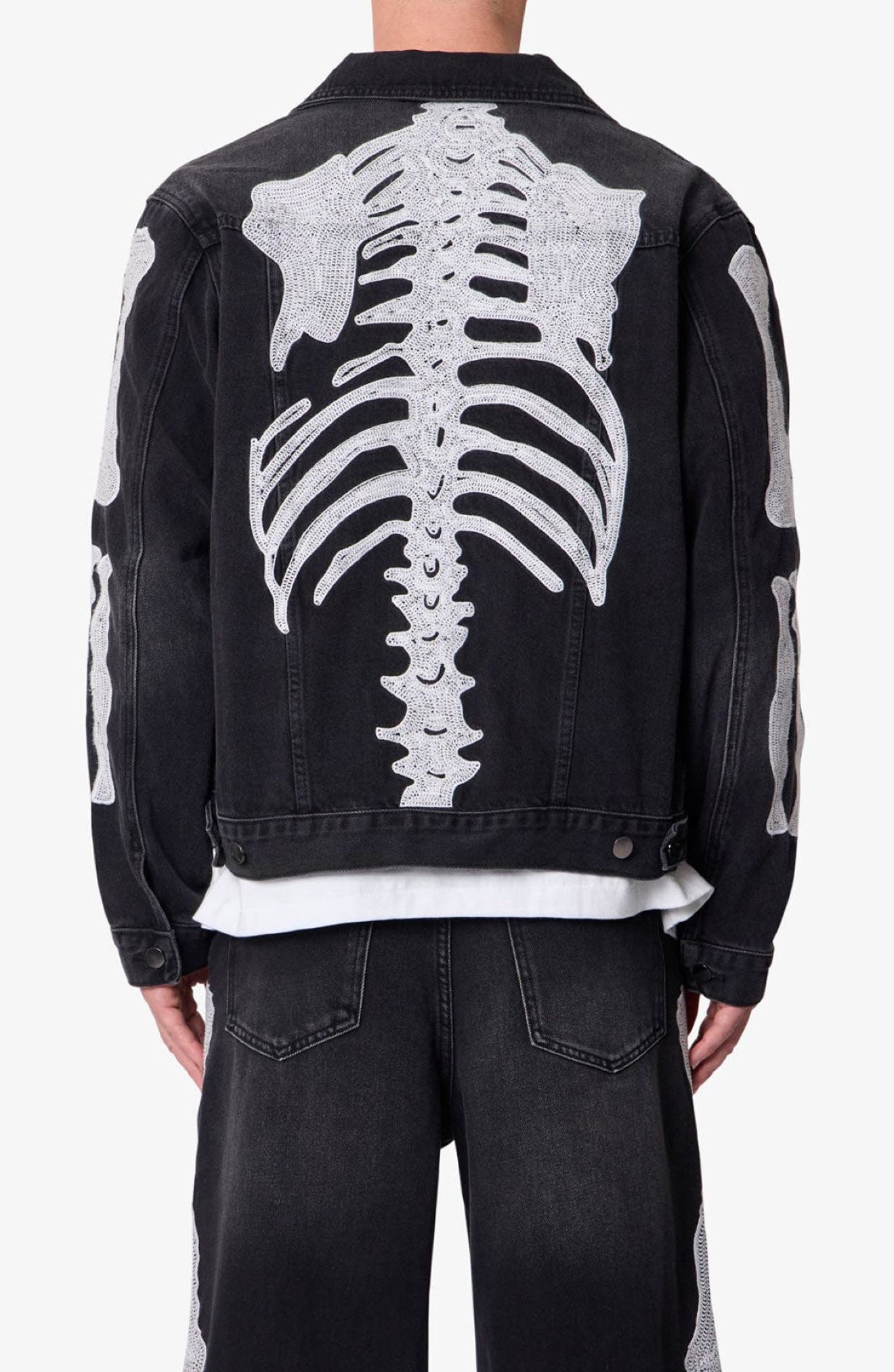Skeleton Denim Trucker Jacket - image 2