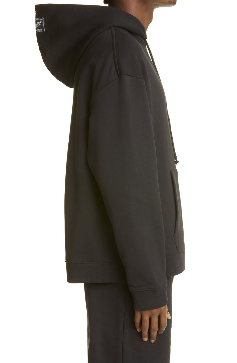 Raf Simons Gothic Print Cotton Hoodie, Alternate, color,