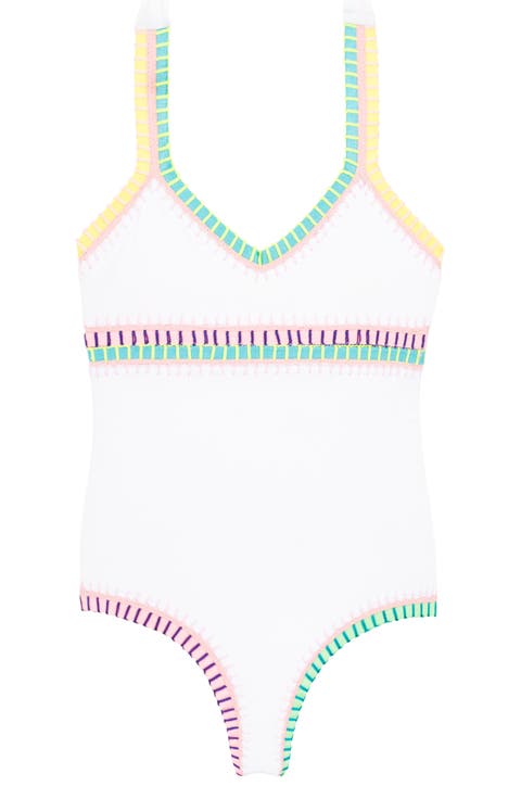 Kids' Rainbow Embroidered One-Piece Swimsuit (Toddler, Little Kid & Big Kid)