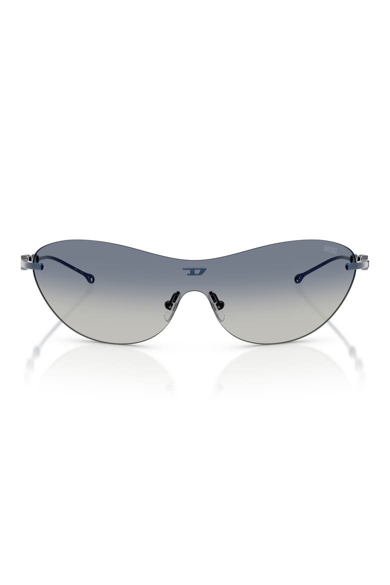 135mm Gradient Oval Shield Sunglasses, Main, color, GRADIENT BLUE / GRADIENT BLUE