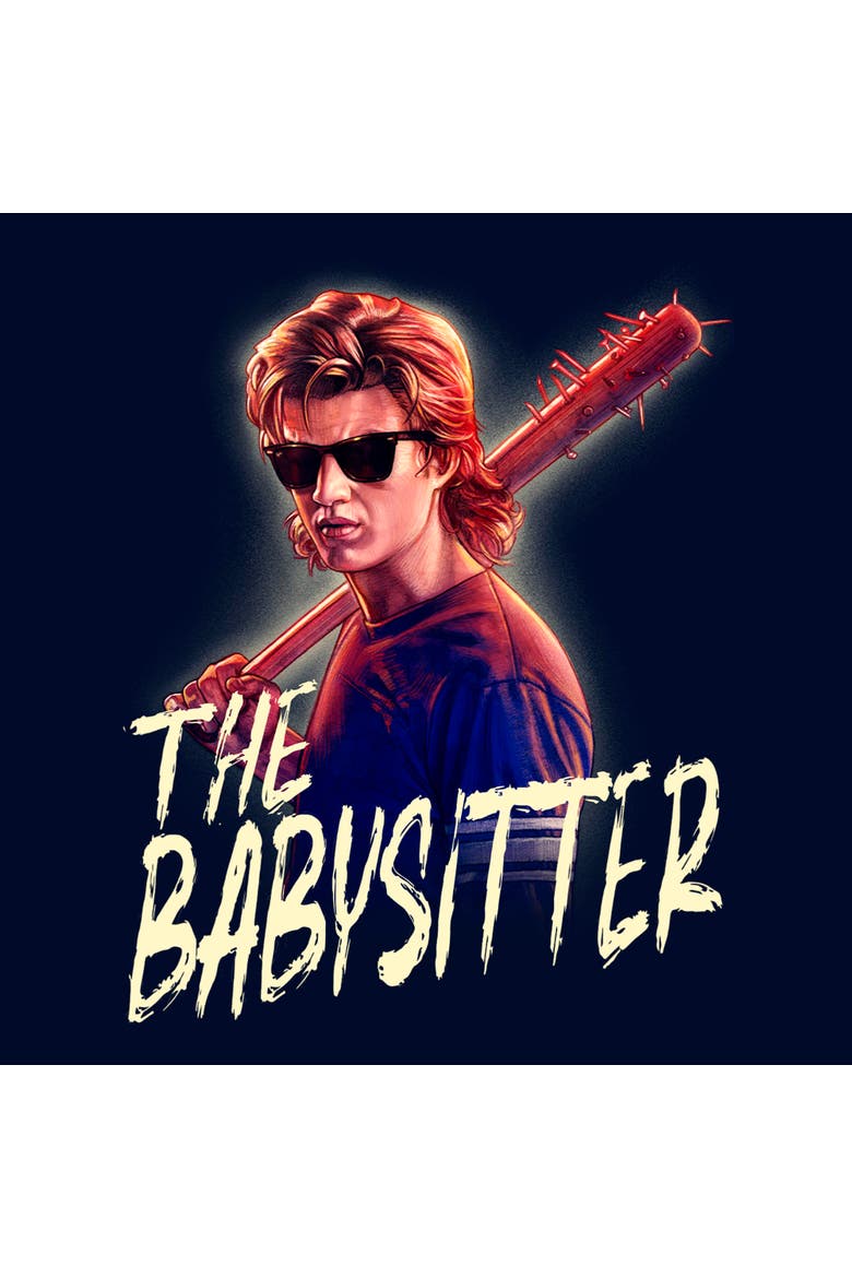 Men's Stranger Things Steve The Babysitter Portrait  Sweatshirt, Alternate, color, Navy Blue