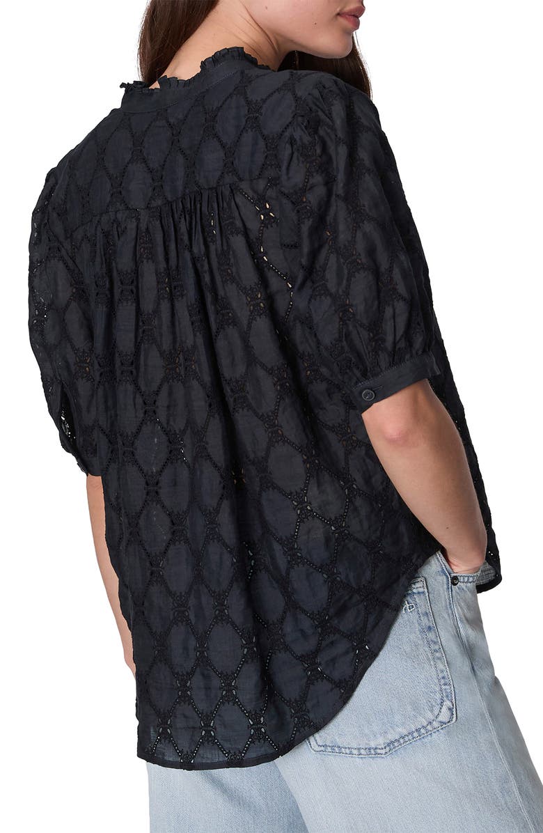rag & bone Jordan Eyelet Ramie Button-Up Top, Alternate, color,