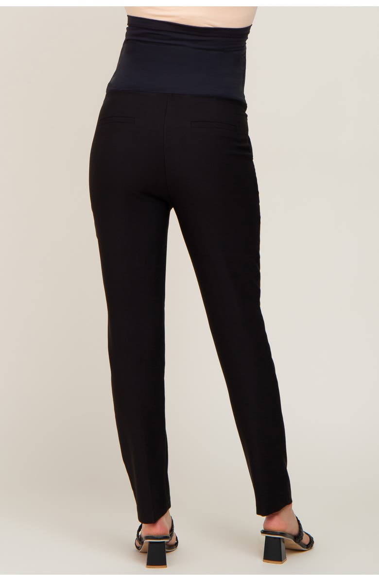 PinkBlush Stretchy Slim Fit Crop Maternity Dress Pants, Alternate, color, Black