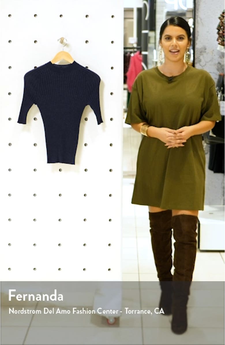 Mock Neck Skinny Rib Sweater, sales video thumbnail