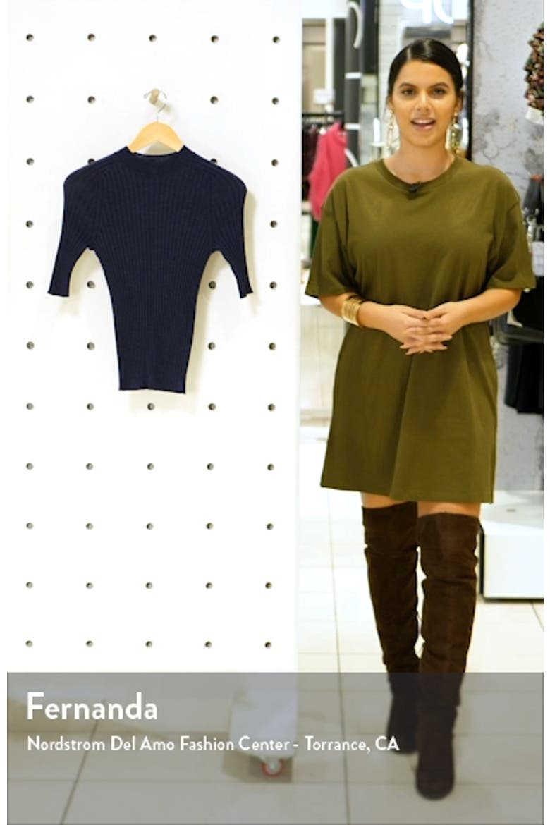 Mock Neck Skinny Rib Sweater video