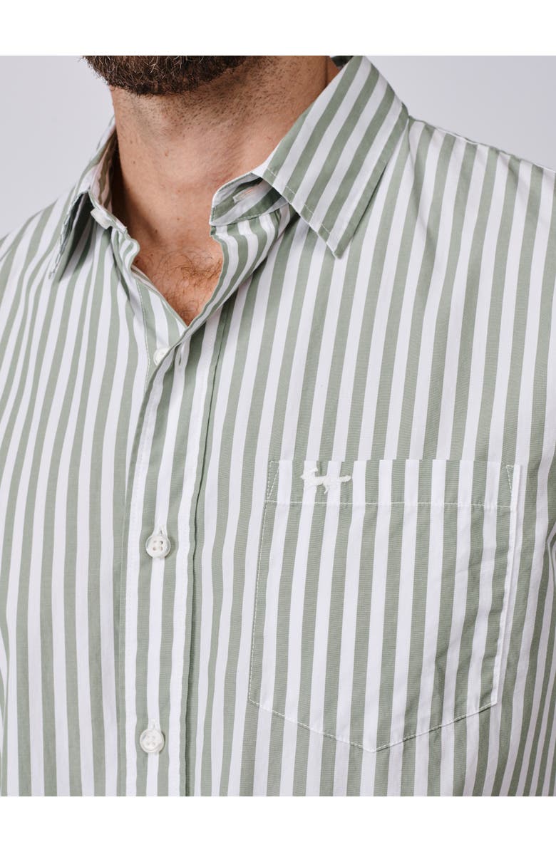 Aubin Gladstone Poplin Button-Down Shirt, Alternate, color, Thick Khaki Stripe