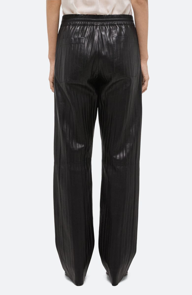 Helmut Lang Pleated Leather Car Pants, Alternate, color, Black