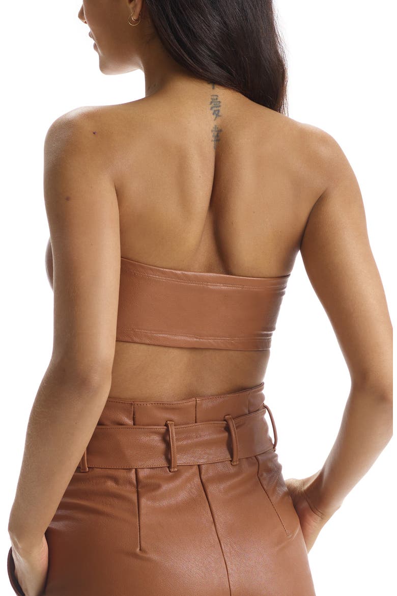 Faux Leather Bandeau, Alternate, color, COCOA