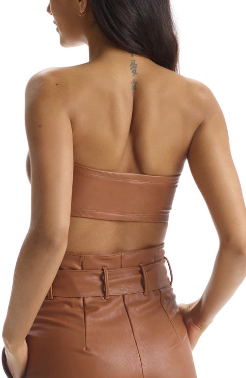 Commando Faux Leather Bandeau Bralette In Cocoa