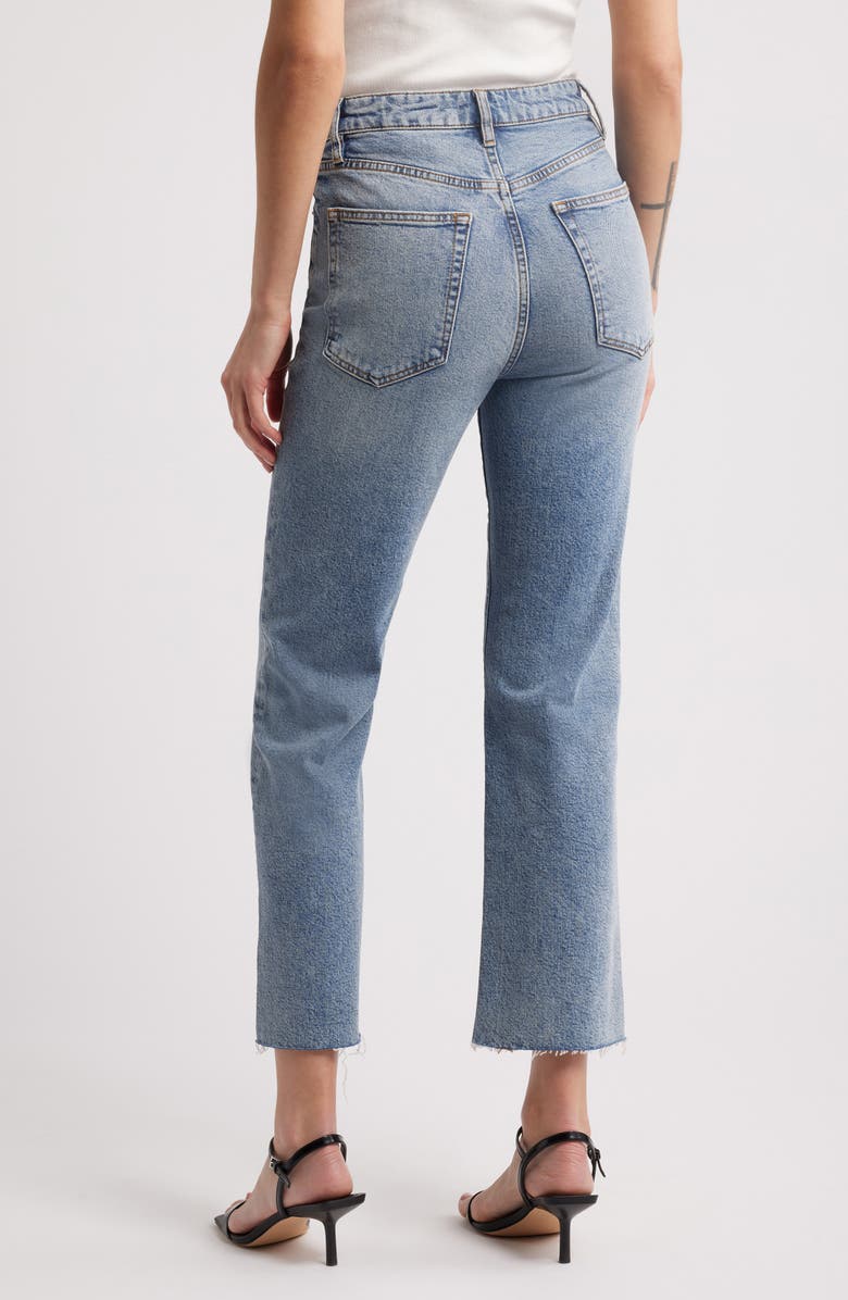 FRAME The Ruler Raw Hem High Waist Ankle Straight Leg Jeans, Alternate, color,