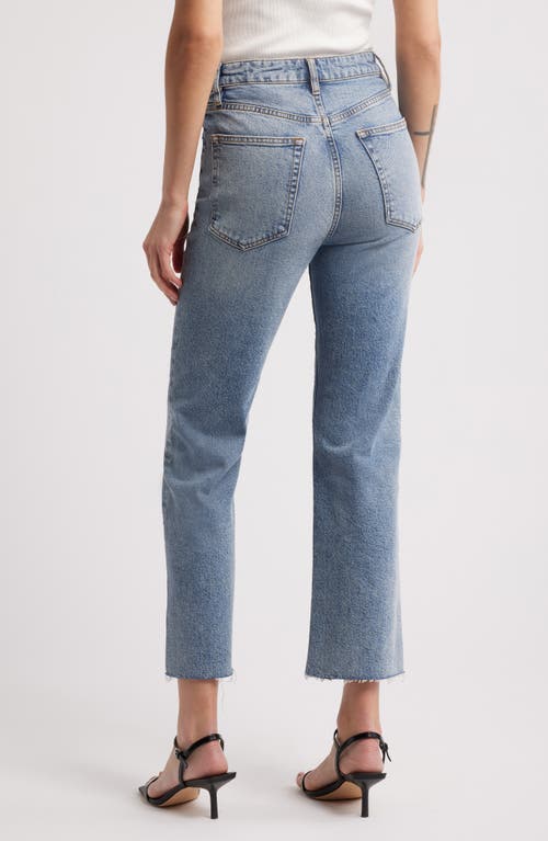 FRAME FRAME THE RULER RAW HEM HIGH WAIST ANKLE STRAIGHT LEG JEANS