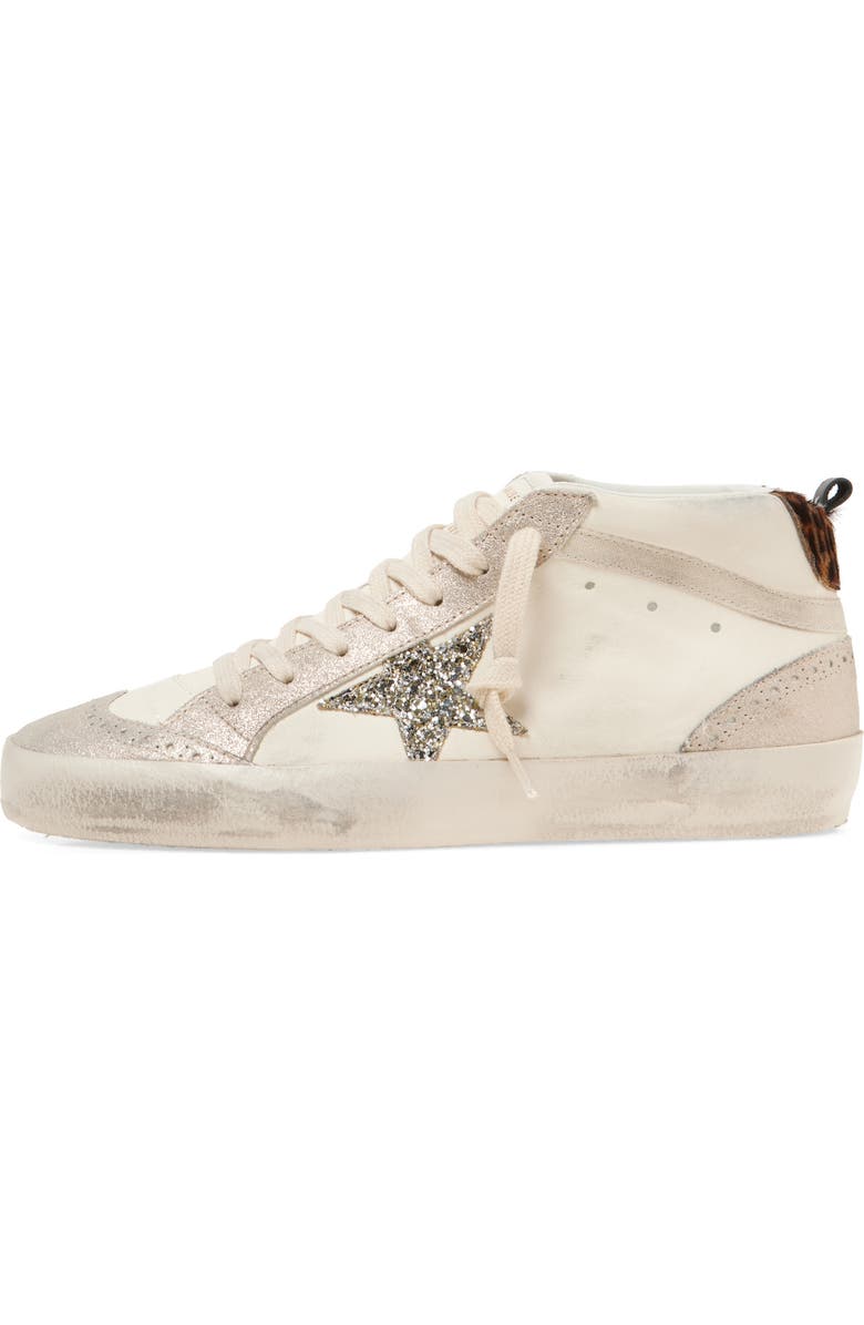 Golden Goose Mid Star Sneaker, Alternate, color, White/ Platinum/ Leo
