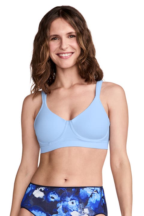 Women's Cooling Cotton Blend Wirefree Full Coverage Molded Cup Bra