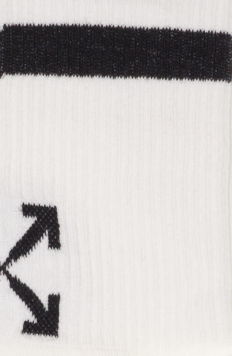 Off-White Stripe Arrow Logo Crew Socks, Alternate, color,