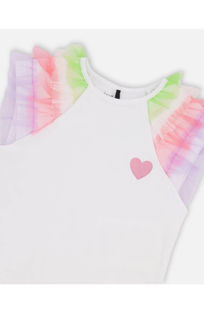 Deux par Deux Organic Cotton Jersey Mesh Short Sleeves T-Shirt, Alternate, color, White