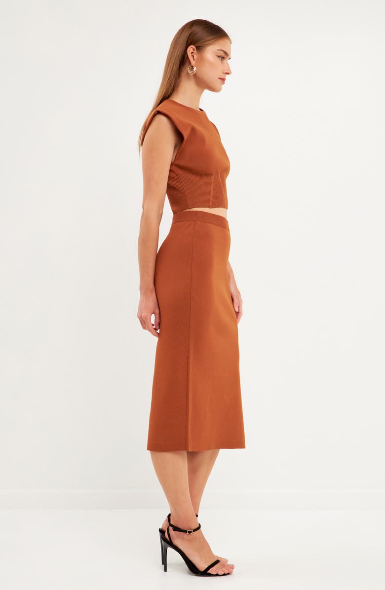 Endless Rose Cinch Waist Sleeveless Knit Top, Alternate, color, 