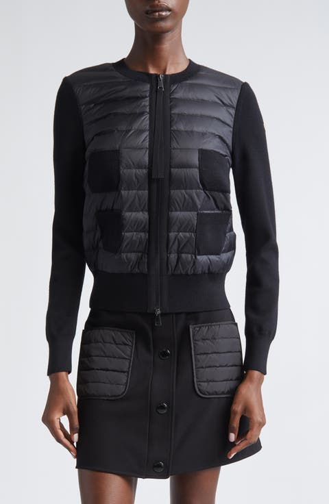 Wool Knit & Quilted Down Cardigan