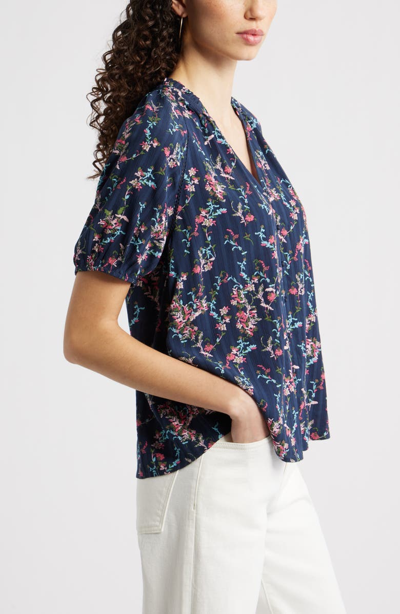 Treasure & Bond Floral Button-Up Top, Alternate, color, Navy Lilibet Floral