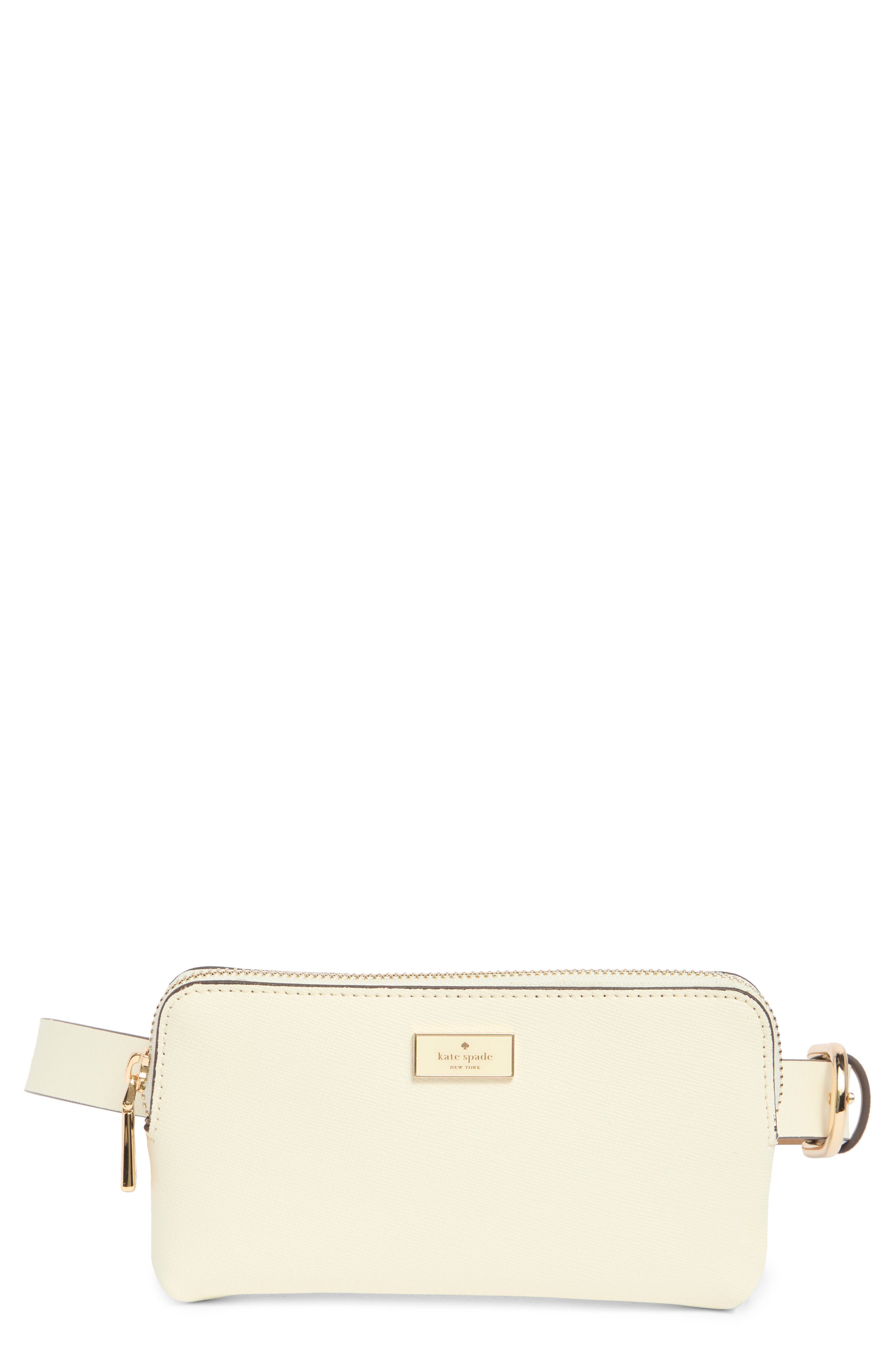 Kate Spade New York saffiano leather zip top belt bag, Main, color, 