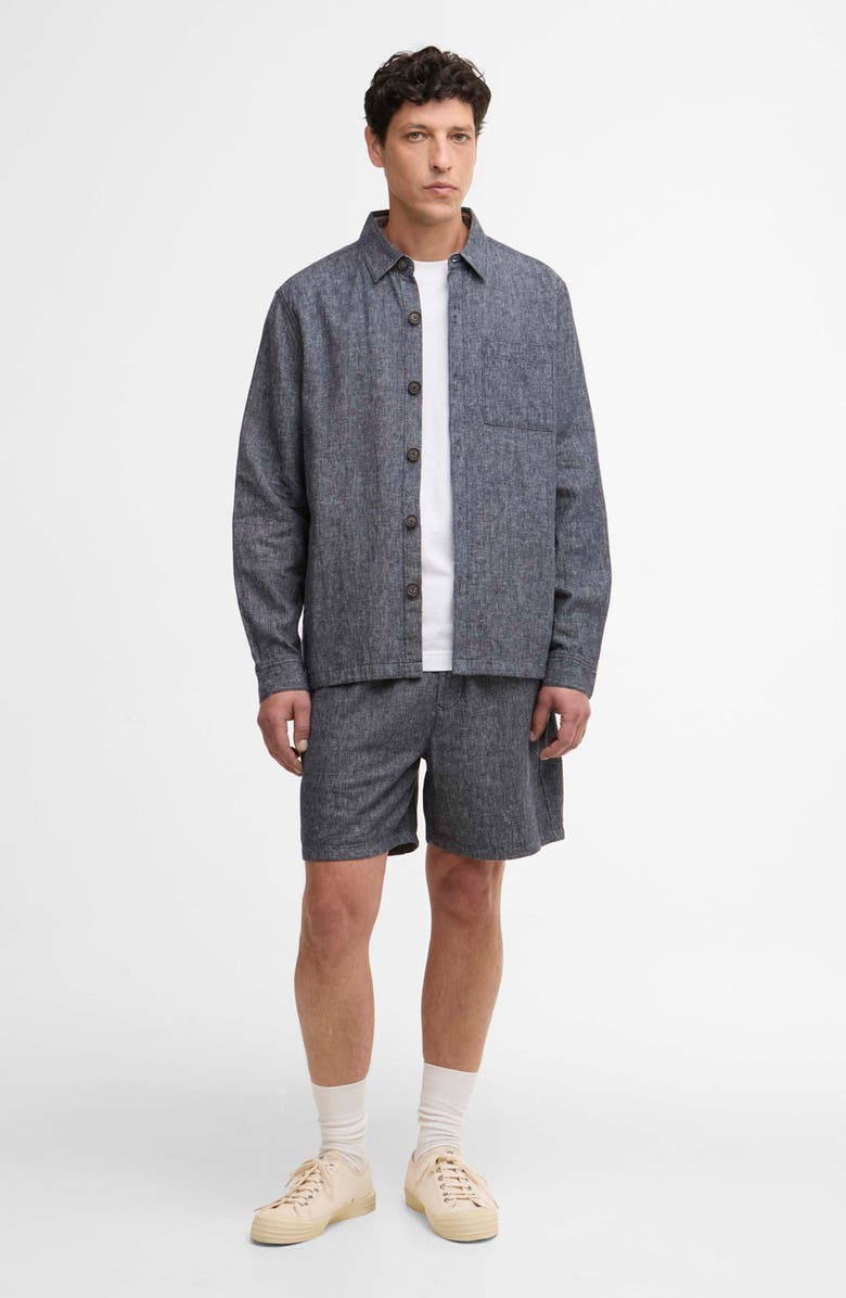 Barbour Stillwater Linen & Cotton Overshirt, Alternate, color, Navy